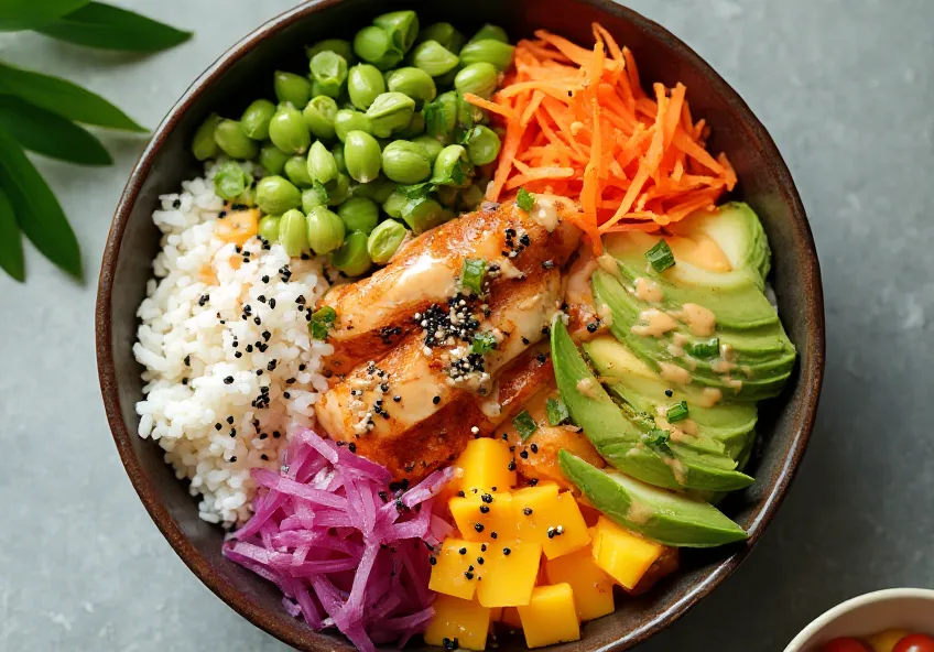 Cooked Salmon Poke Bowl