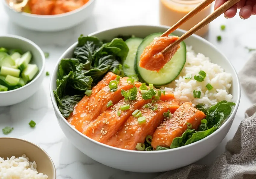 Cooked Salmon Poke Bowl