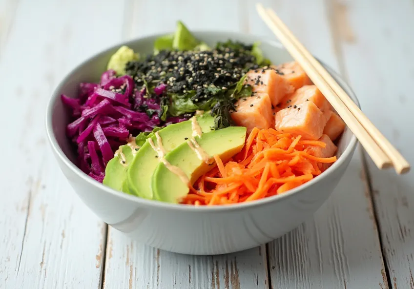 Cooked Salmon Poke Bowl