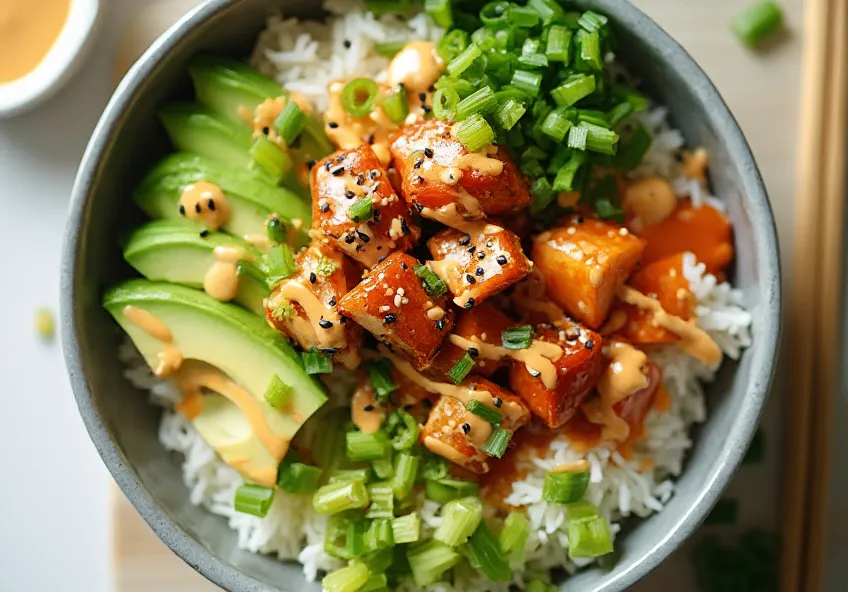 Cooked Salmon Poke Bowl