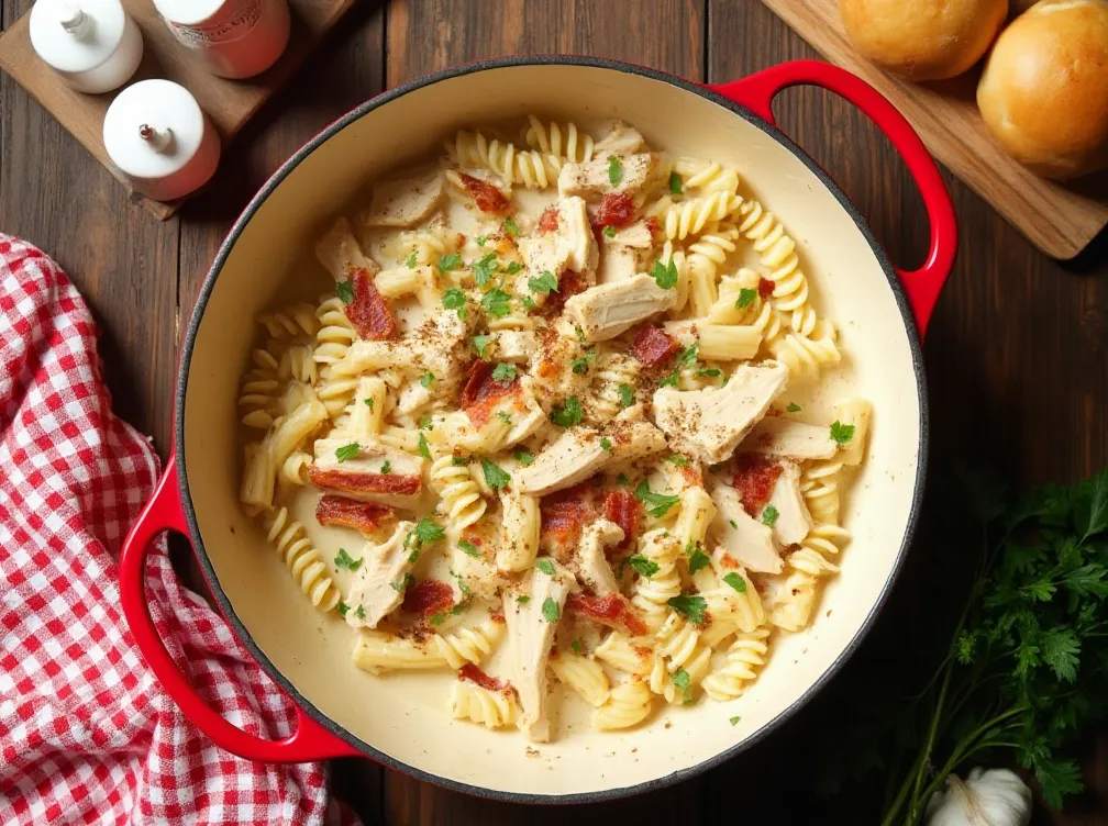 Chicken Bacon Ranch Pasta - yumifyrecipes