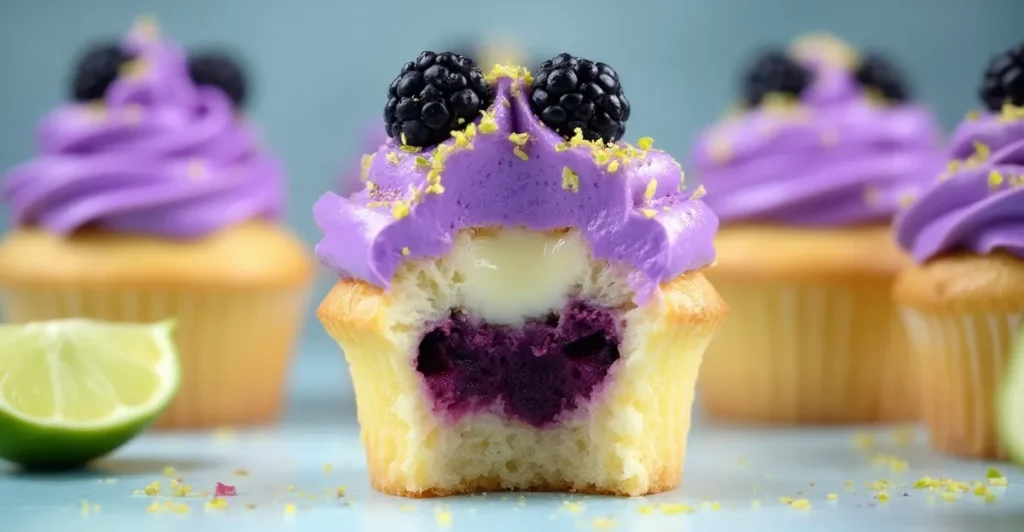 Blueberry Lime Cheesecake Cupcakes